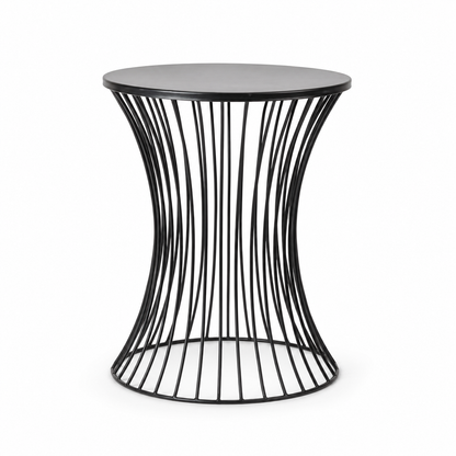 Round Wireframe End Table