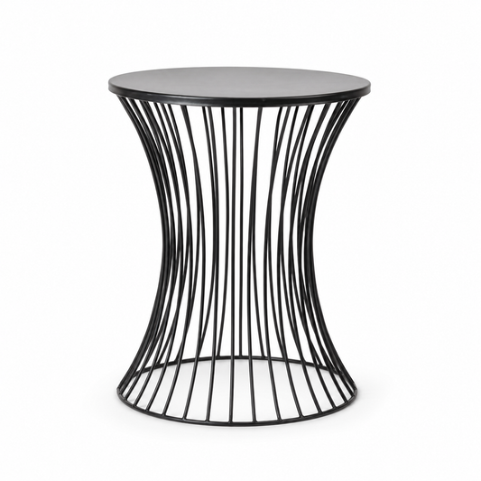 Round Wireframe End Table
