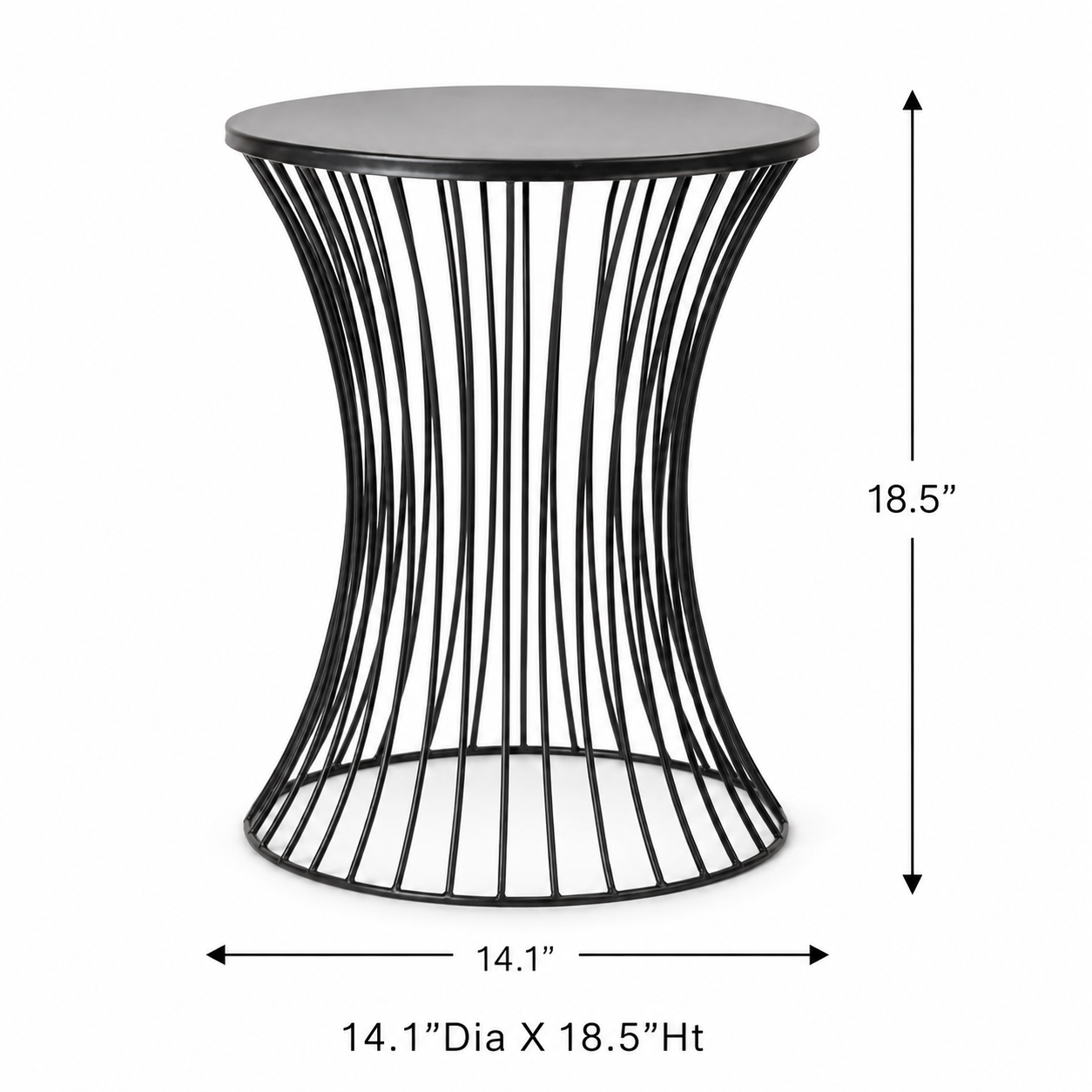 Round Wireframe End Table