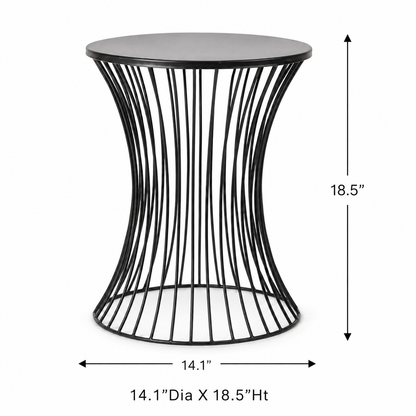 Round Wireframe End Table