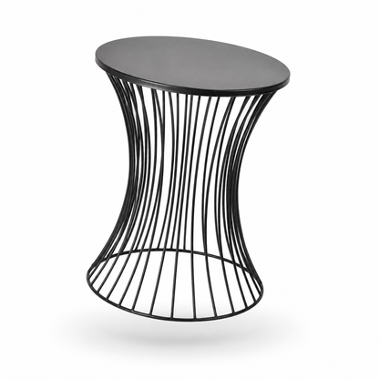 Round Wireframe End Table