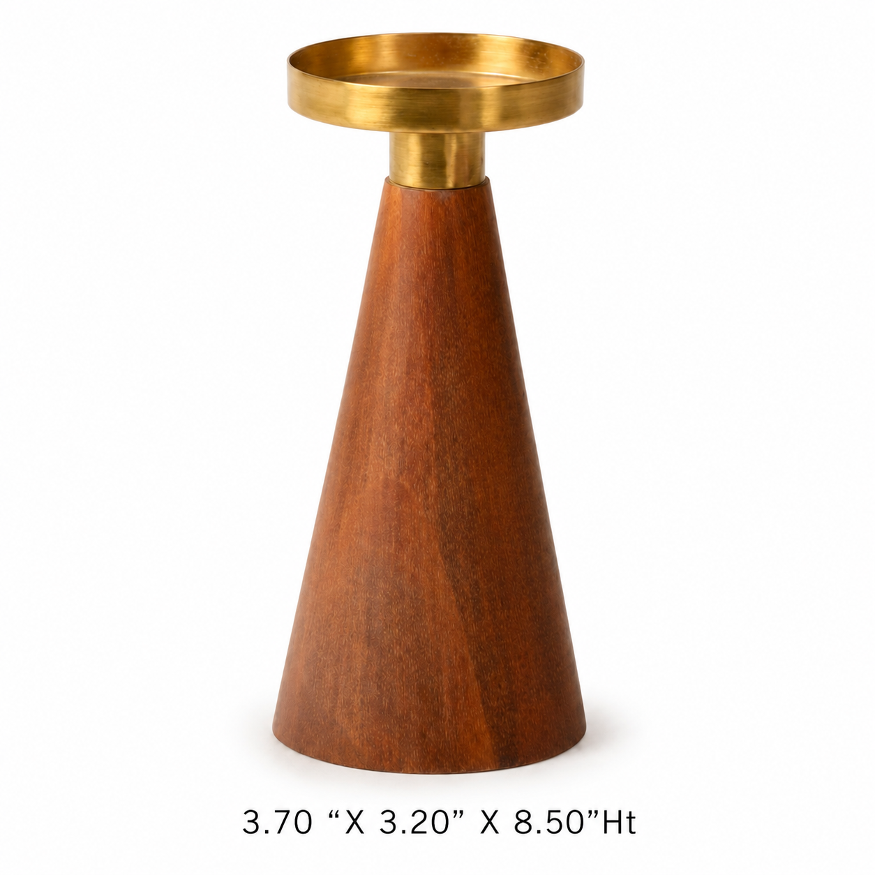 Modern Wooden & Brass Candle Holder
