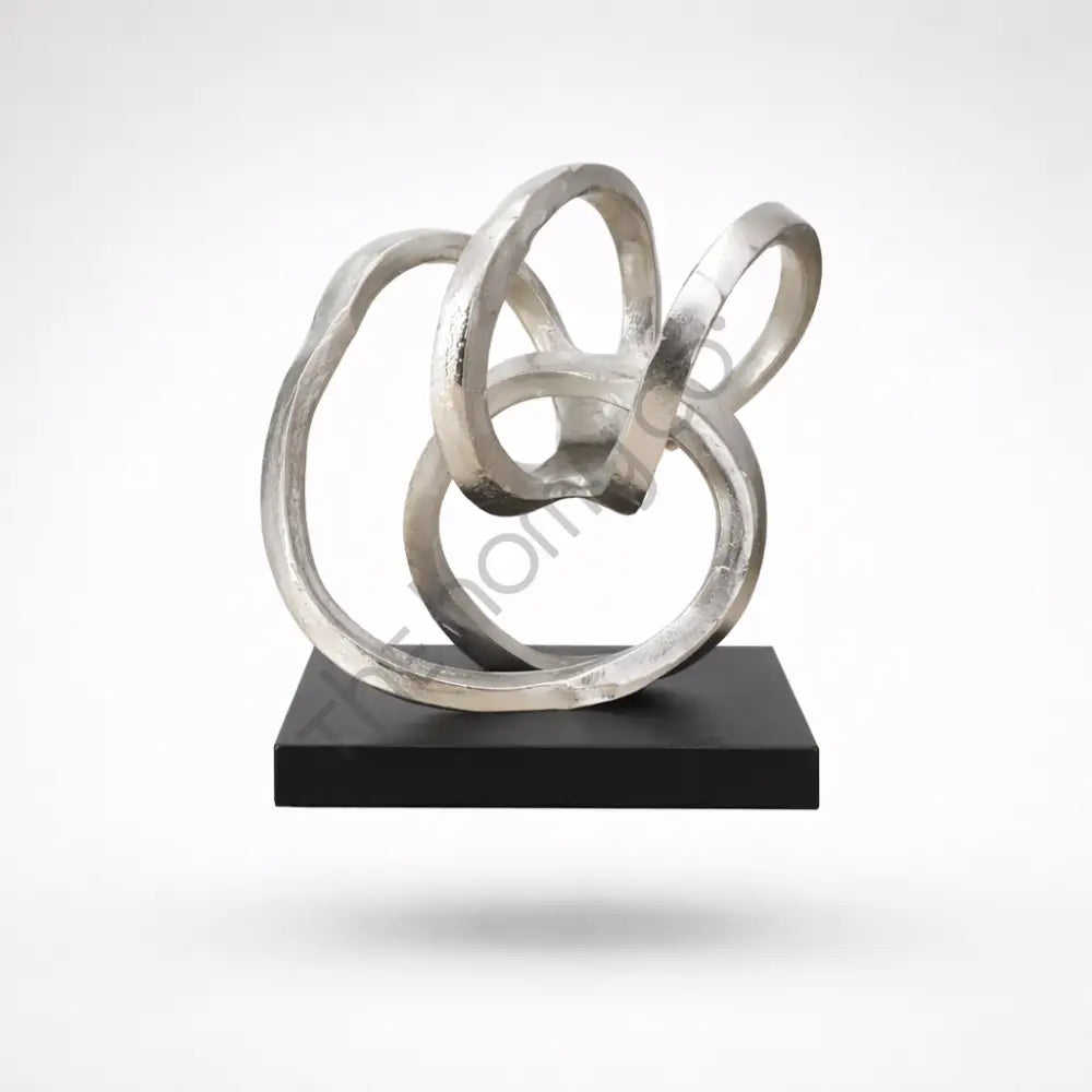 Contemporary Abstract Ring Sculpture | Luxury Metal Decor for Living Room - Showpieces