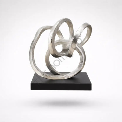 Contemporary Abstract Ring Sculpture | Luxury Metal Decor for Living Room - Showpieces