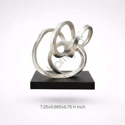 Contemporary Abstract Ring Sculpture | Luxury Metal Decor for Living Room - Showpieces