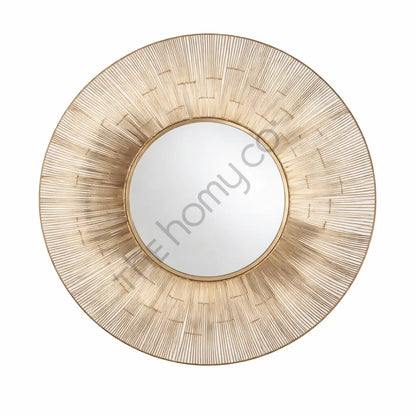 Decorative Gold Round Mirror - Mirrors