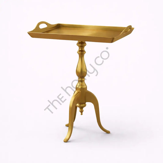 Decorative Tray Side Table | Wooden Snack Table for Living Room Bedroom & Sofa - Tables