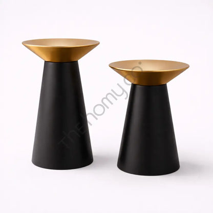 Designer Metal Side Table Set | Round Accent Tables for Living Room Bedroom & Office - Tables