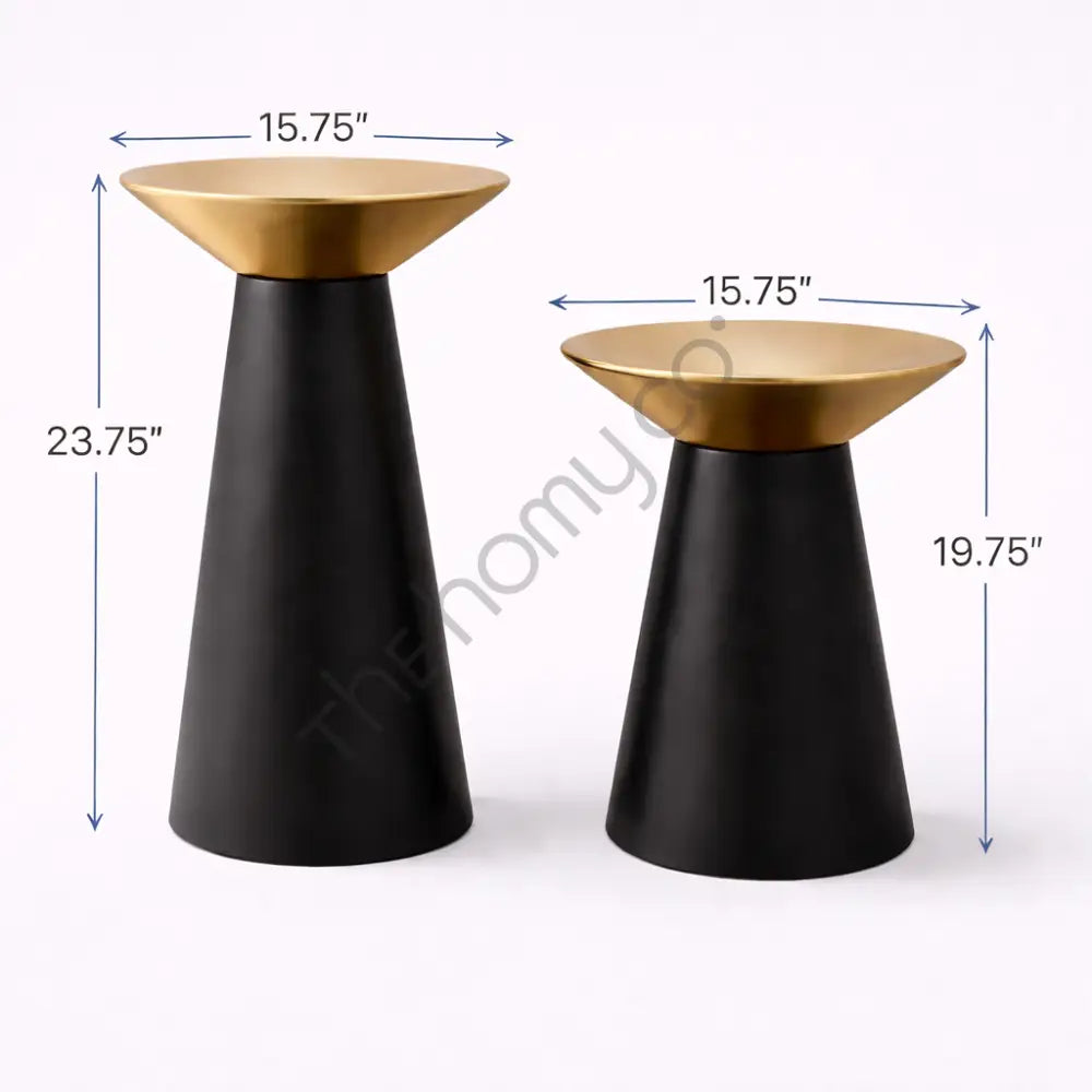 Designer Metal Side Table Set | Round Accent Tables for Living Room Bedroom & Office - Tables