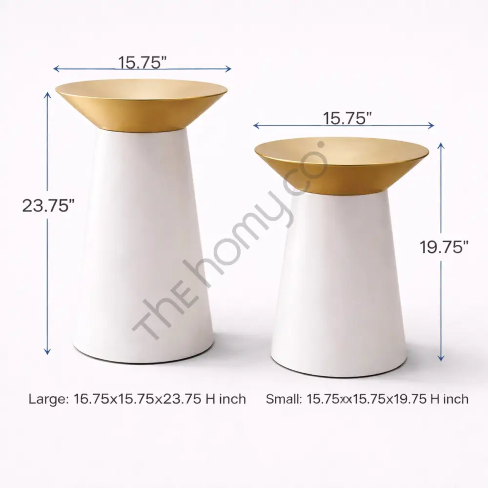 Designer Metal Side Table Set | Round Accent Tables for Living Room Bedroom & Office - Tables