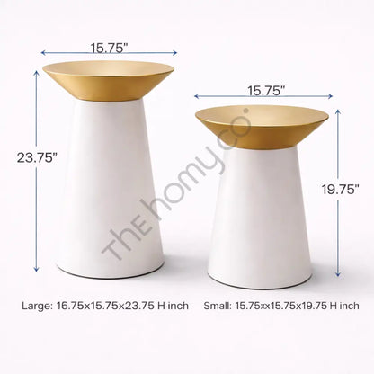 Designer Metal Side Table Set | Round Accent Tables for Living Room Bedroom & Office - Tables