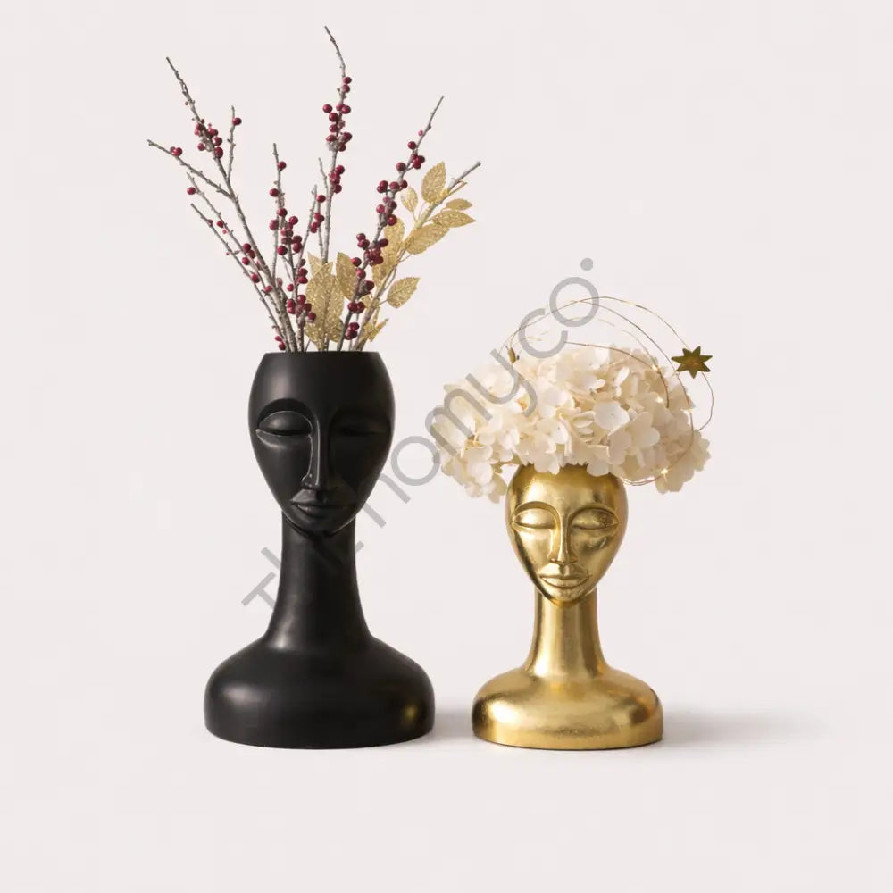 Face Vase Decorative Set for Tabletop Shelf & Home Decor - Vases