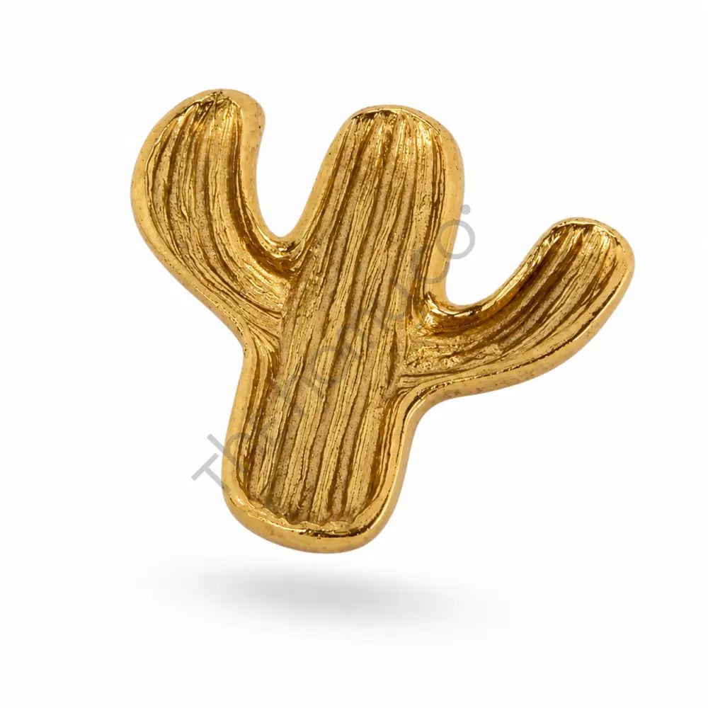 Gold cactus shaped decorative tray for jewelry and trinket organization. - 2