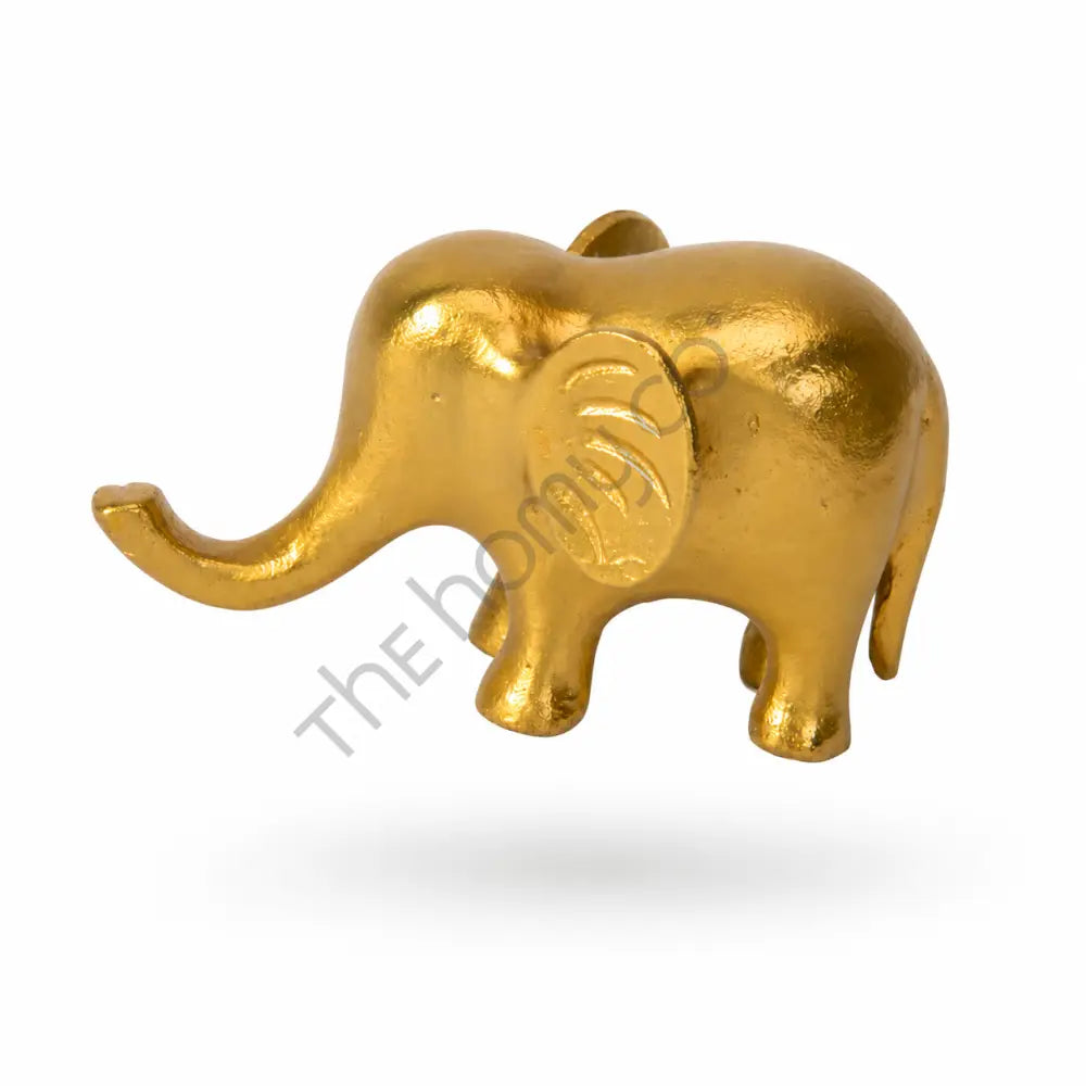 Elegant gold elephant figurine lucky charm statue for home office decor. - 2