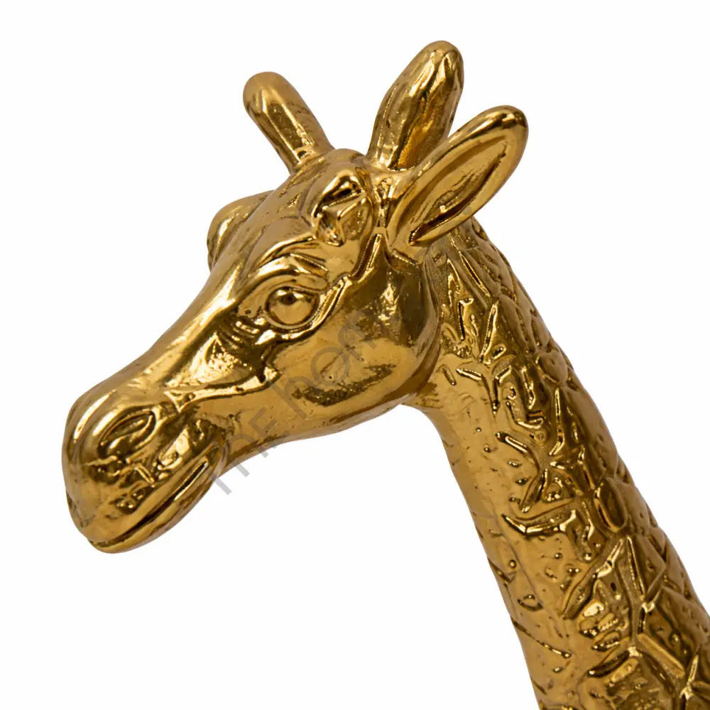 Elegant gold giraffe figurine with textured finish for modern luxury home decor. - 3