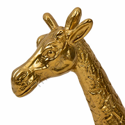 Elegant gold giraffe figurine with textured finish for modern luxury home decor. - 3