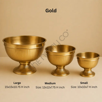 Gold/Silver Ice Bucket - Metal Pedestal Wine & Ice Buckets - Champagne Buckets