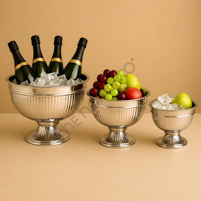 Gold/Silver Ice Bucket - Metal Pedestal Wine & Ice Buckets - Champagne Buckets