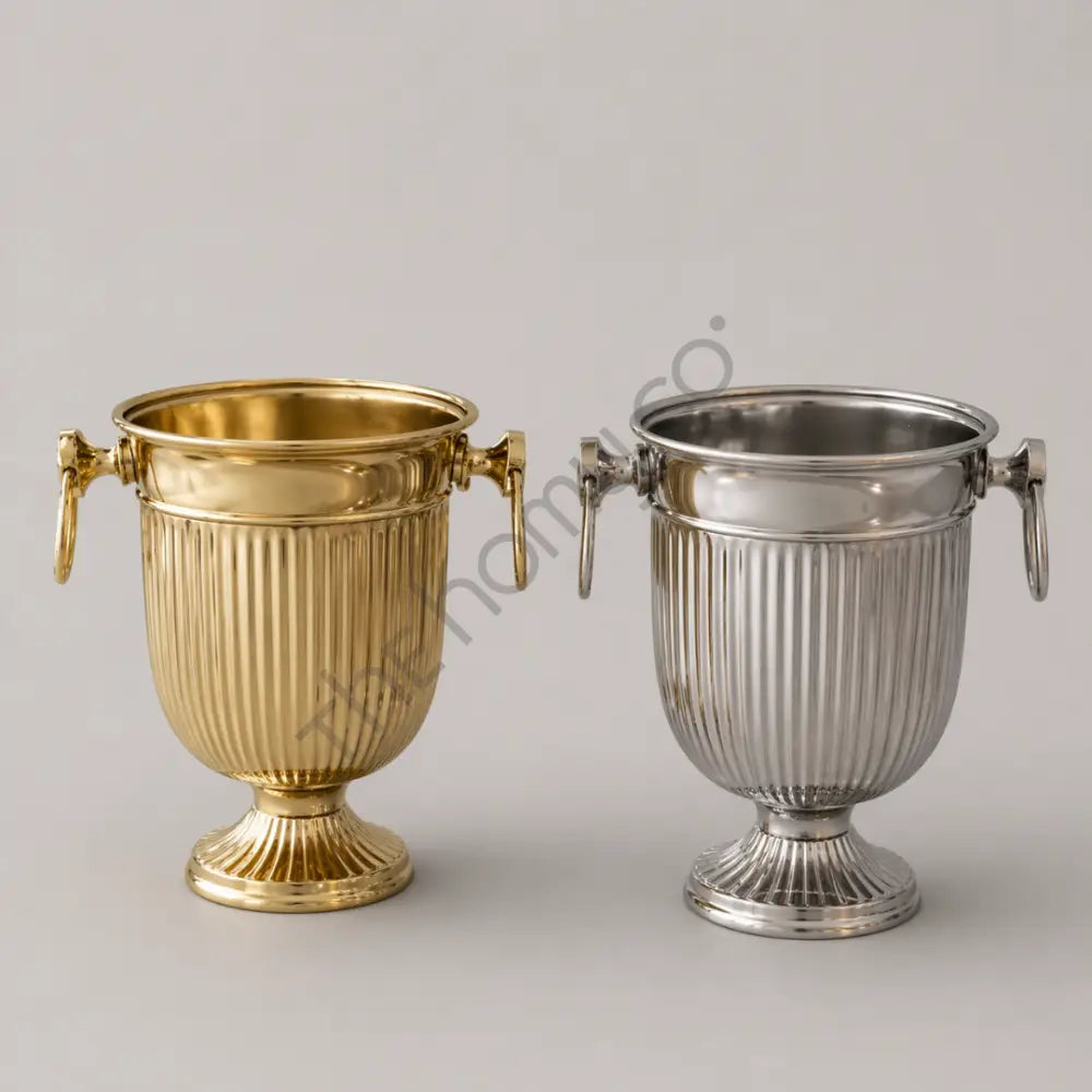 Gold & Silver Ice Bucket | Metal Wine Chiller - Ice Buckets
