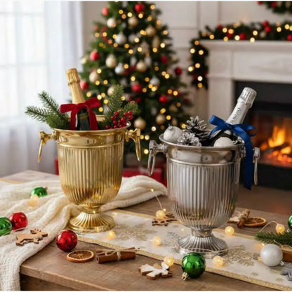 Gold & Silver Ice Bucket | Metal Wine Chiller - Ice Buckets