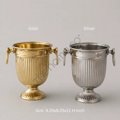 Gold & Silver Ice Bucket | Metal Wine Chiller - Ice Buckets