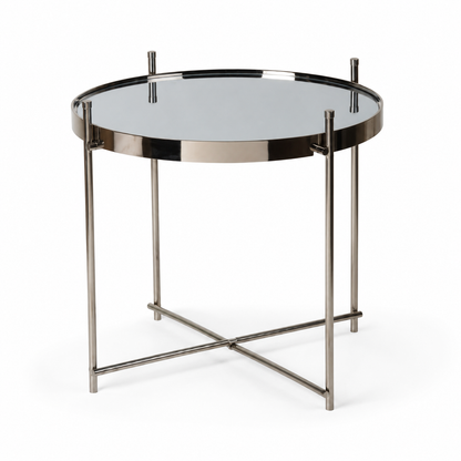 Modern Round Glass Top Side Table