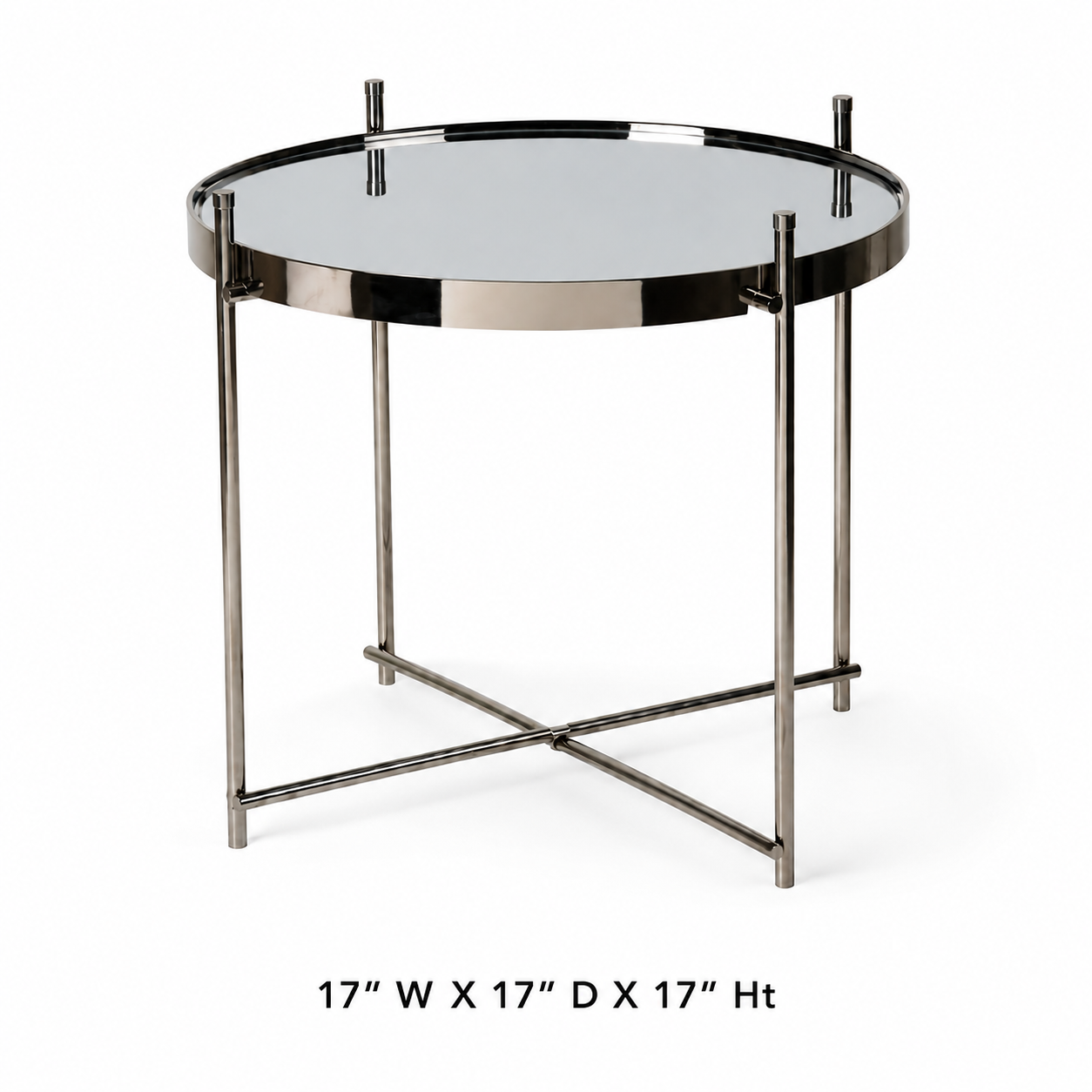 Modern Round Glass Top Side Table