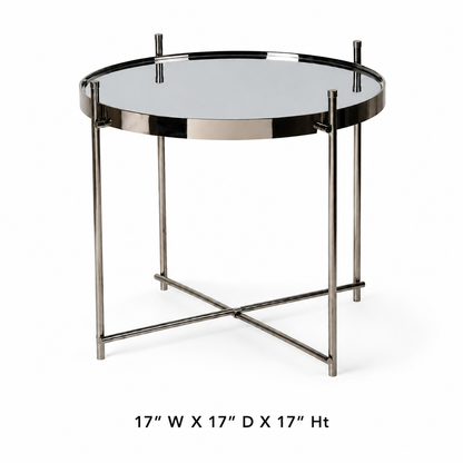 Modern Round Glass Top Side Table