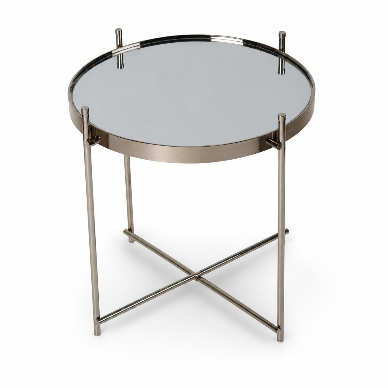 Modern Round Glass Top Side Table