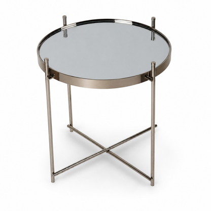 Modern Round Glass Top Side Table