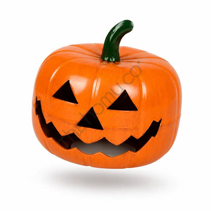 Classic orange Halloween jack-o-lantern pumpkin decoration with carved face for festive home decor. - 2
