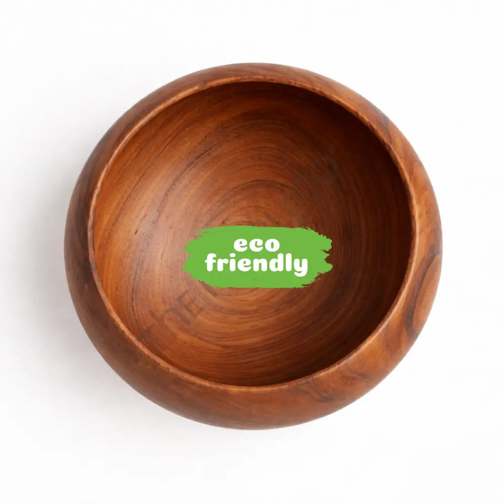 Handcrafted wooden serving bowl with natural wood grain for salads and fruits in a rustic kitchen setting. - 3