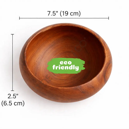Handcrafted wooden serving bowl with natural wood grain for salads and fruits in a rustic kitchen setting. - 4