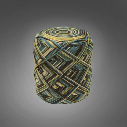 Handwoven Chevron Design Pouf Floor Seating Stool for Living Room - Poufs