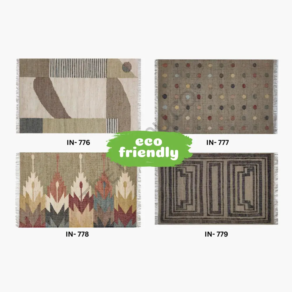 Handwoven geometric jute kilim rug with star pattern for bohemian living room decor. - 8