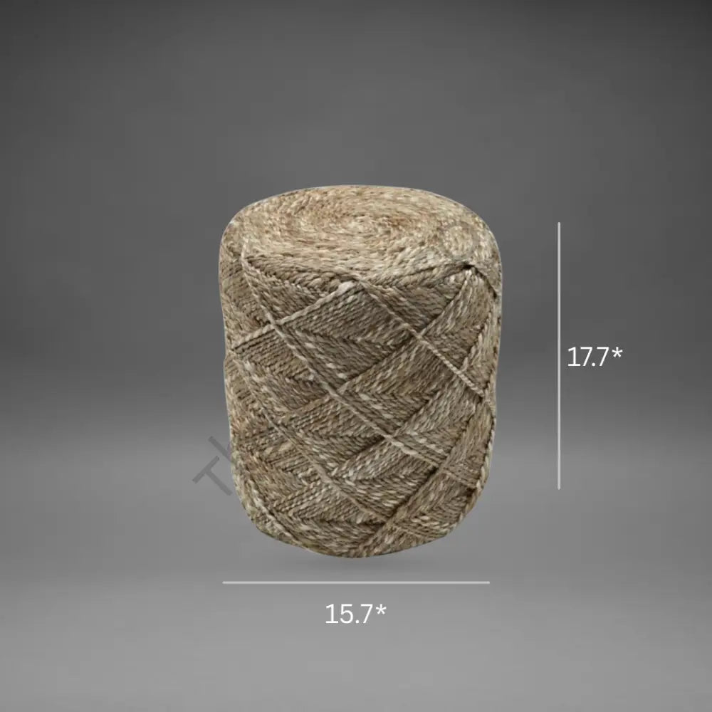 Handwoven Jute Pouf Ottoman Cube | Home Décor Seating - Poufs