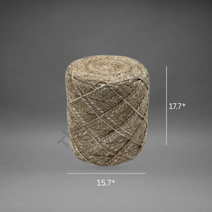 Handwoven Jute Pouf Ottoman Cube | Home Décor Seating - Poufs