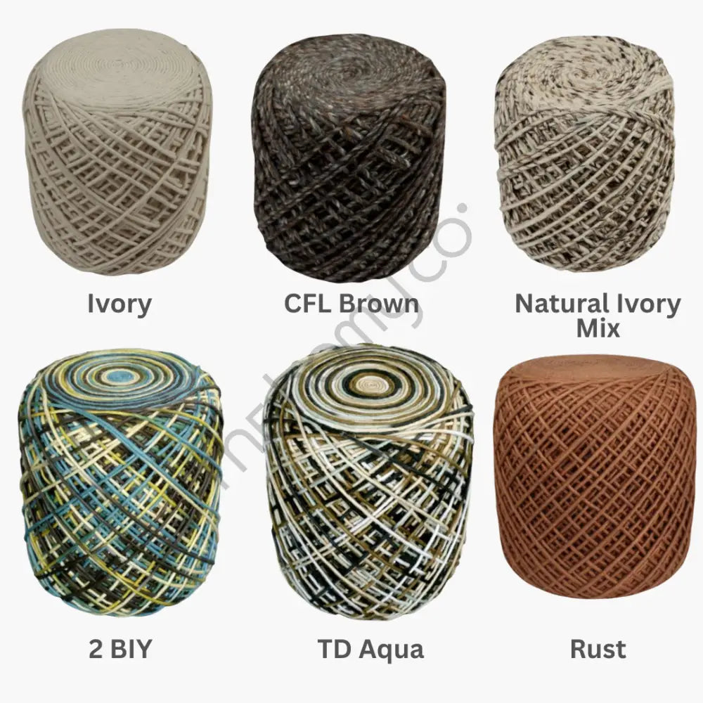 Handwoven Rope Pouf Ottoman – Pouf for Living Room Seating - Poufs