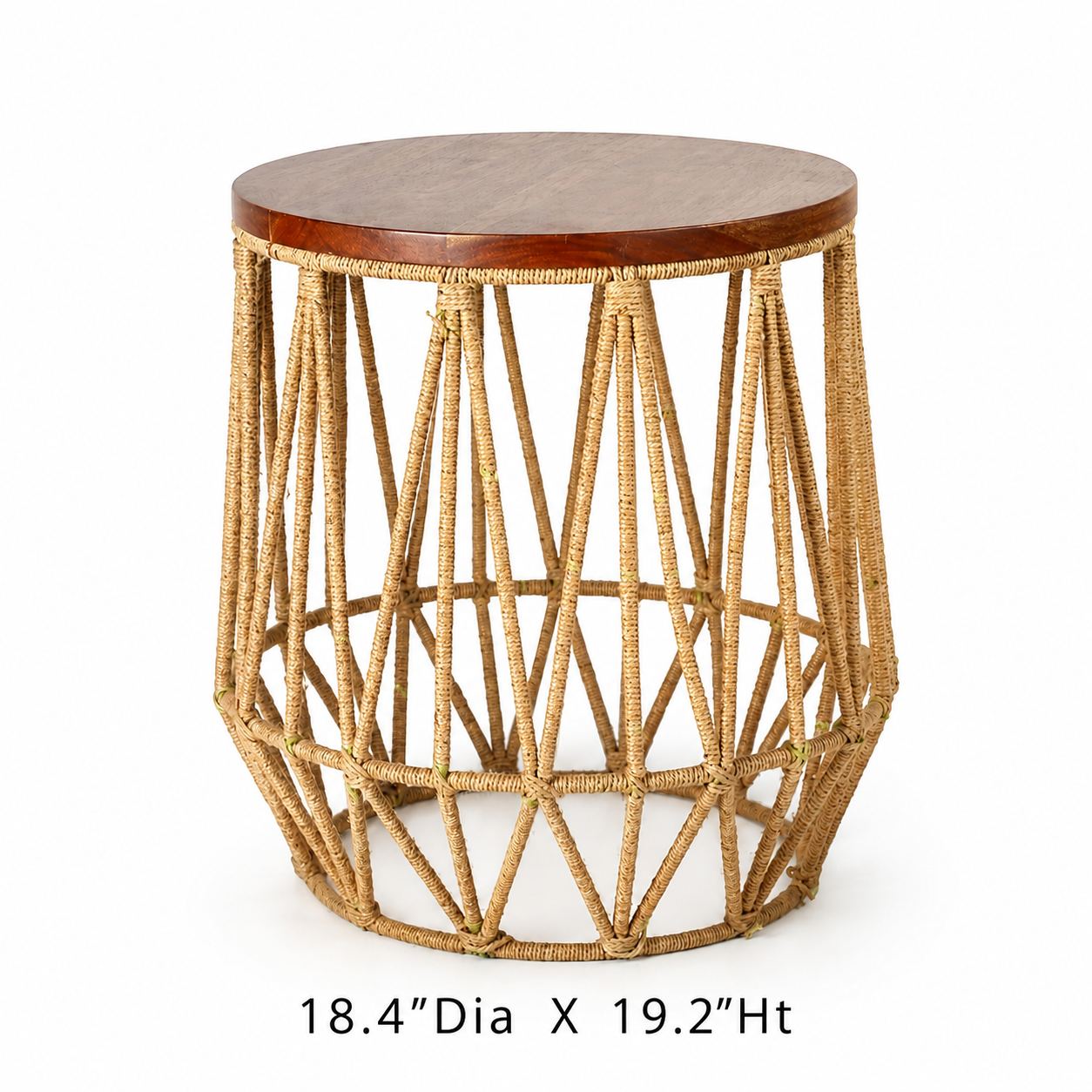Boho End Table | Natural Wicker Side Table