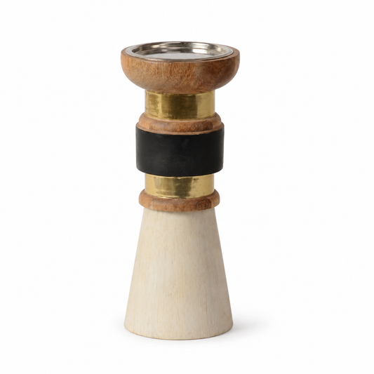Modern Wooden & Metal Candle Holder