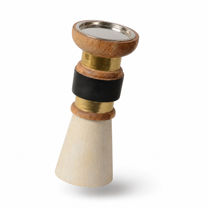 Modern Wooden & Metal Candle Holder