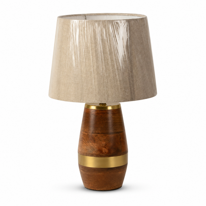 Modern Wooden Table Lamp with Fabric Shade