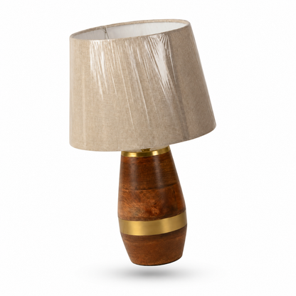 Modern Wooden Table Lamp with Fabric Shade