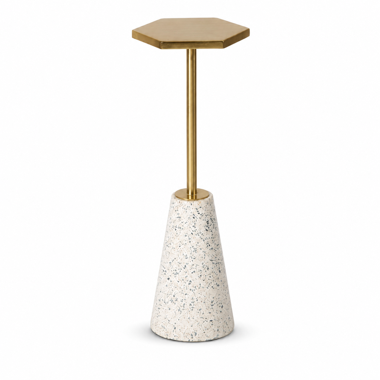 Hexagon Metal Top End Table