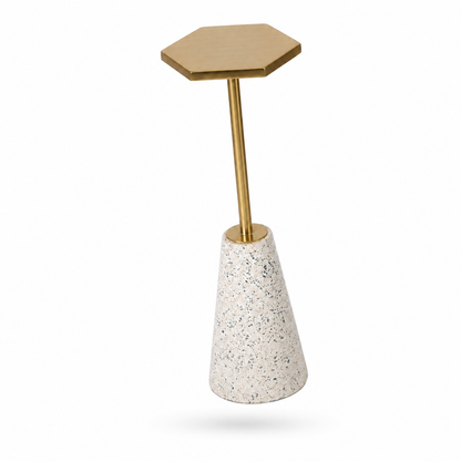 Hexagon Metal Top End Table
