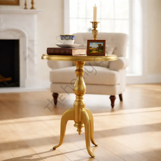 Luxury Side Table | Round Accent End Table for Living Room Bedroom & Home Decor - Tables