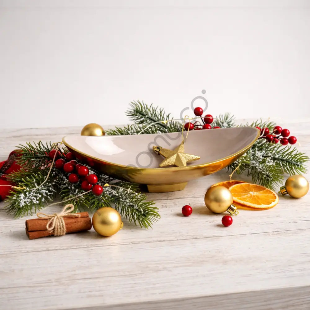 Modern Centerpiece Bowl | Decorative Serving Bowl for Dining Table & Coffee Table - Wooden Bowl