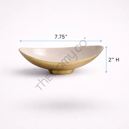 Modern Decorative Metal Serving Bowl – Gold Finish Minimal Centerpiece Bowl for Home Decor