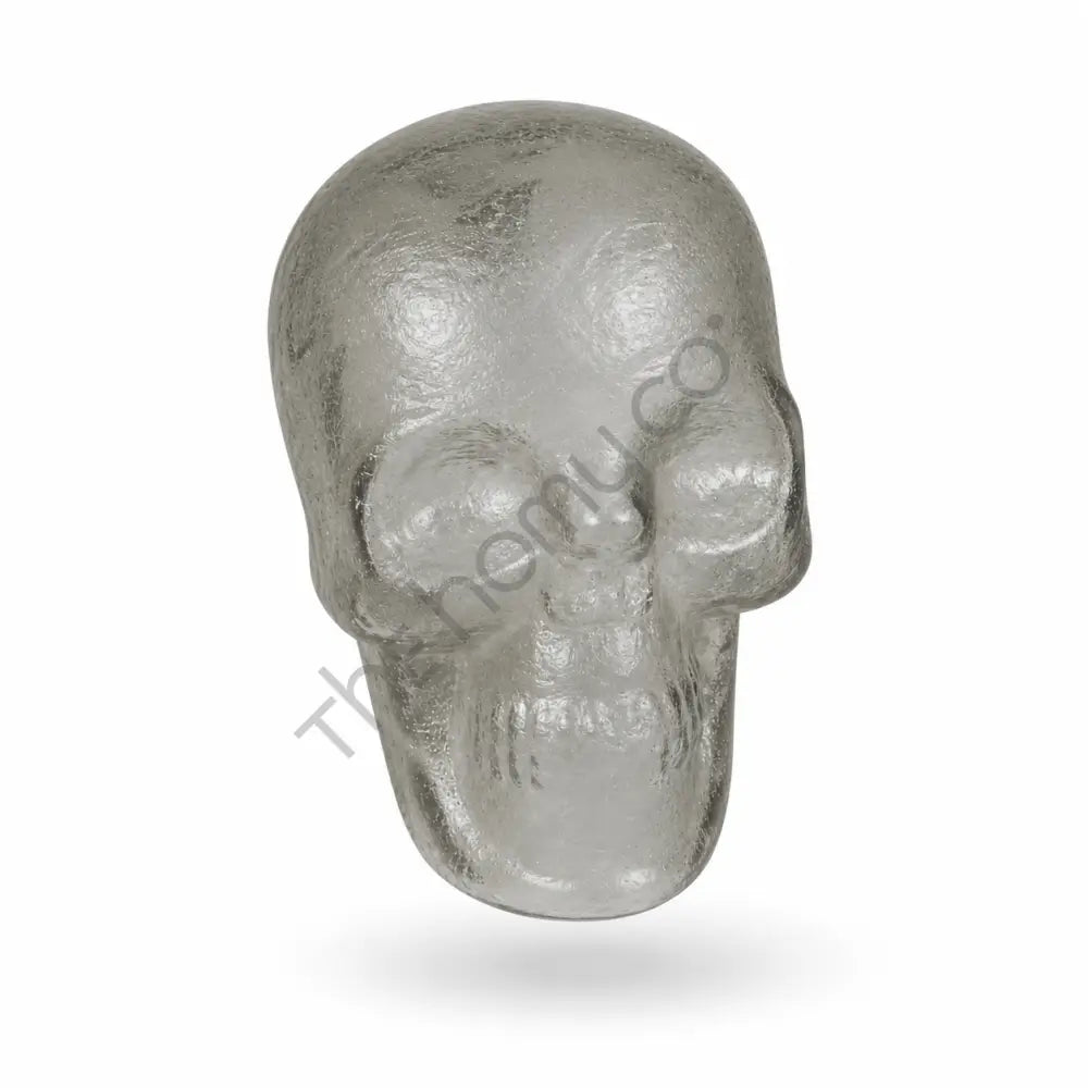 Modern glass skull sculpture with a transparent textured finish for contemporary home decor. - 2