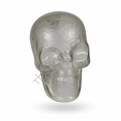 Modern glass skull sculpture with a transparent textured finish for contemporary home decor. - 2